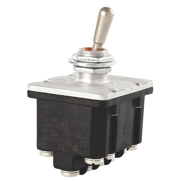 Toggle Switch ON-OFF-ON 4PDT 15A @ 277V Screw Terminals