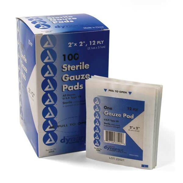 Gauze Pad, Cotton Blend Gauze, PK100