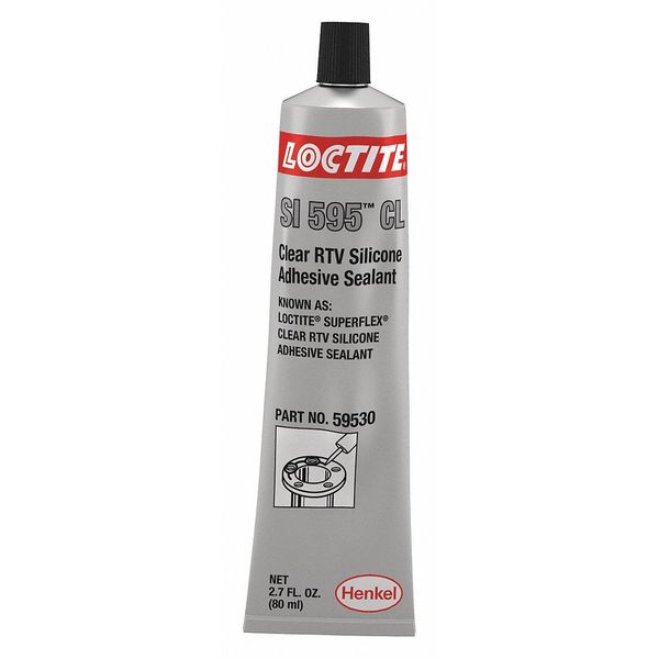 General Purpose RTV Silicone Sealant, 80 mL, Clear, Temp Range -65 to 450 Degrees F