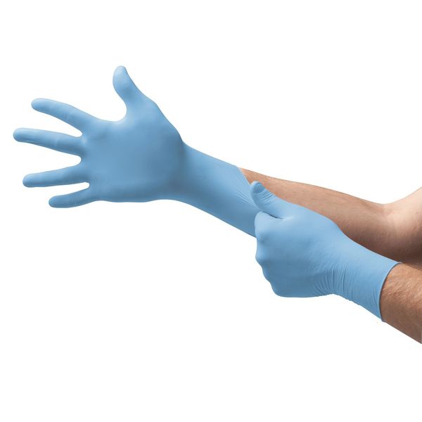 Exam Gloves, Nitrile, Powder Free, Blue, 2XL, 50 PK