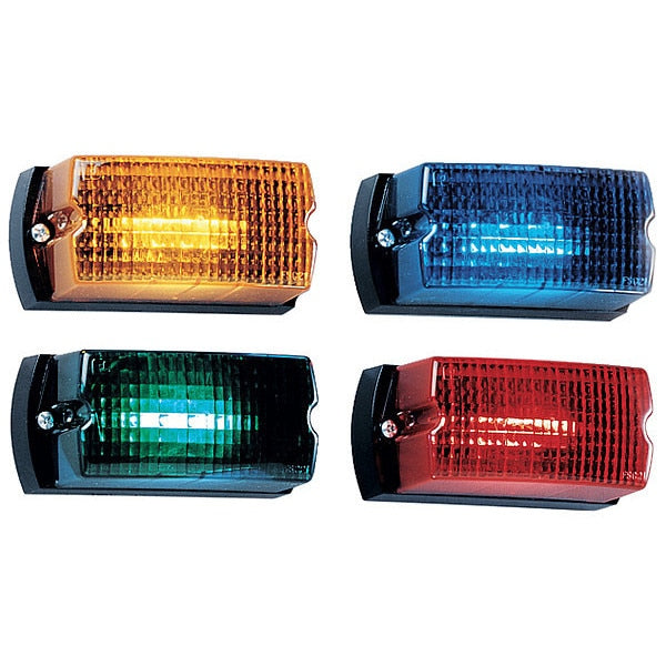 Warning Light, LED, Green, Surface, Rect, 5 L