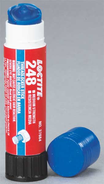 Threadlocker, LOCTITE 248, Blue, Medium Strength, Solid, 0.32 oz Stick
