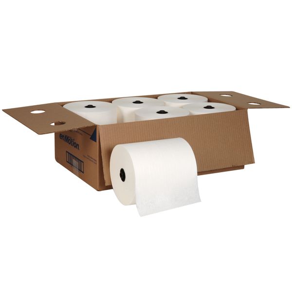 enMotion Hardwound Paper Towels, 1, Continuous Roll, 700 ft, White, 6 PK