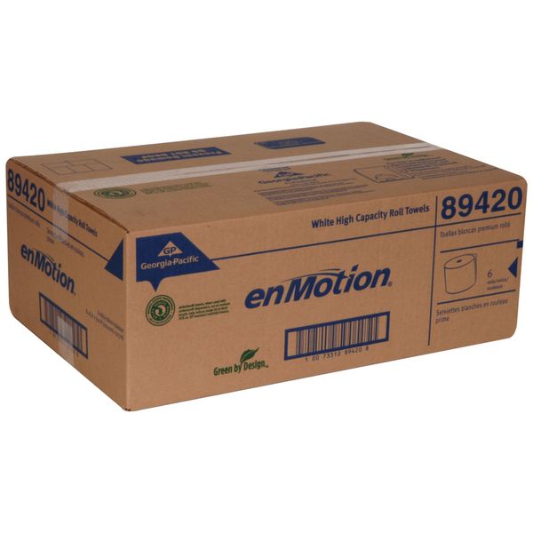 enMotion Hardwound Paper Towels, 1, Continuous Roll, 700 ft, White, 6 PK