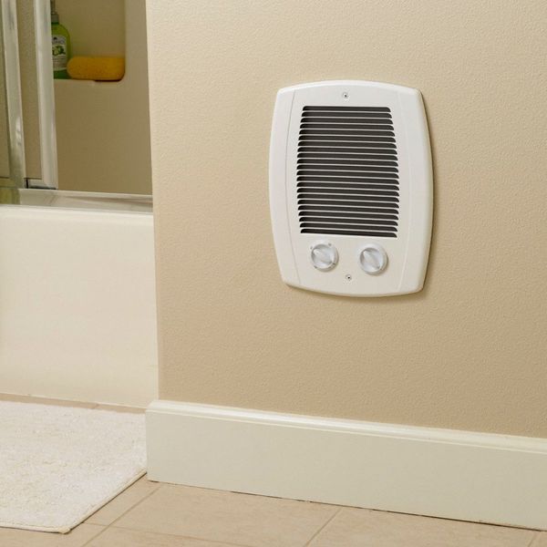 Recessed Electric Wall-Mount Heater, Recessed, 1000W W, 120/240V AC, White