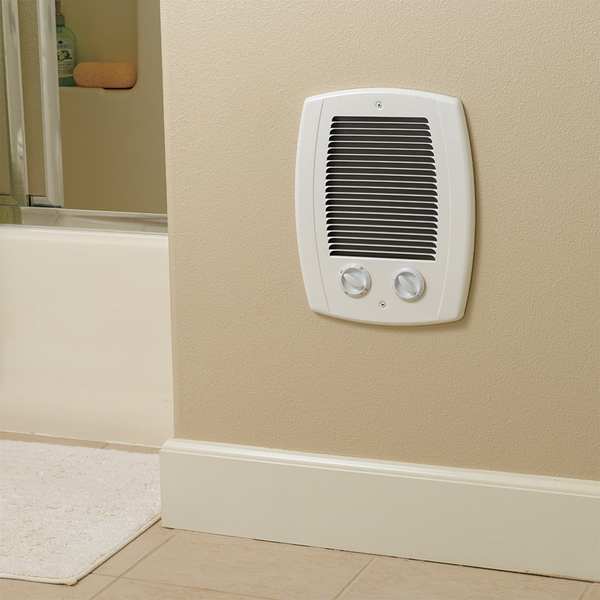 Recessed Electric Wall-Mount Heater, Recessed, 1000W W, 120/240V AC, White