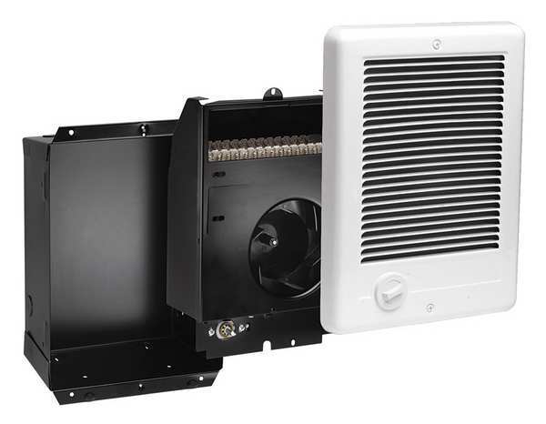 Recessed Electric Wall-Mount Heater, Recessed, 1500/1125W W, 208/240V AC, White