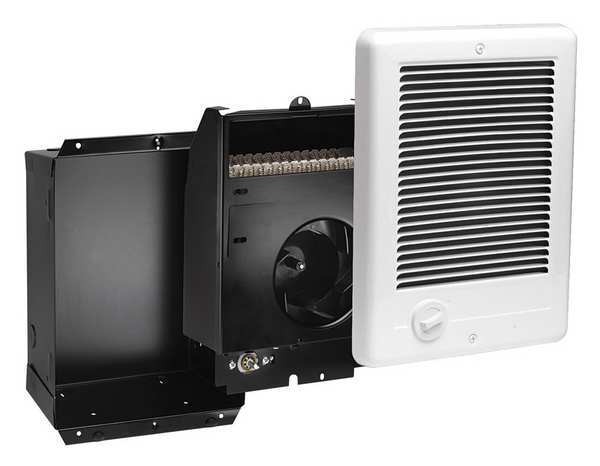 Electric Wall Mount Heater, 12 in H Grille, Recessed, 1000W, 120V AC, White