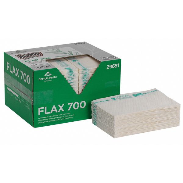 Dry Wipe, White, Box, Flax, 150 Wipes, 12-3/4 in x 21 in