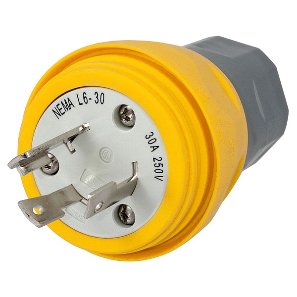30A Watertight Locking Plug 2P 3W 250VAC L6-30P YL