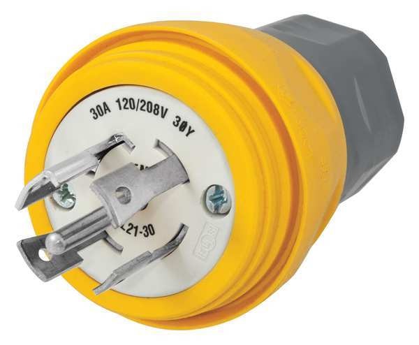 30A Watertight Locking Plug 4P 5W 120/208VAC