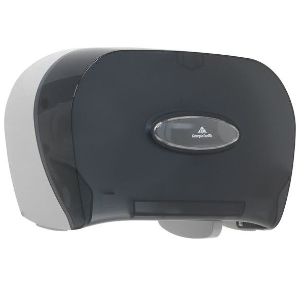 Toilet Paper Dispenser, Horizontal Double Roll, Standard Core, Wall Mount, Smoke