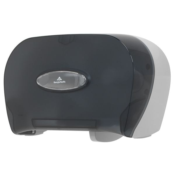 Toilet Paper Dispenser, Horizontal Double Roll, Standard Core, Wall Mount, Smoke