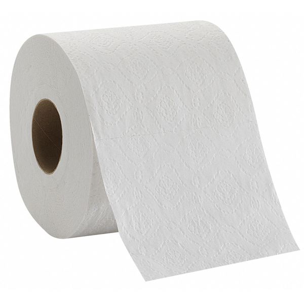 Envision Toilet Paper, 2 Ply, 550 Sheets/Roll, 4 in x 4 in Sheets, Std Core, White, 80 Pack
