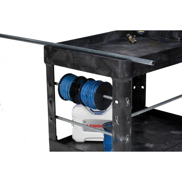 Plastic Utility Cart with Deep Lipped Plastic Shelves, Ergonomic, 2 Shelves, 500 lbs.