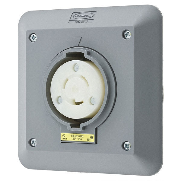20A Twist-Lock Receptacle 2P 3W 125VAC L5-20R GY