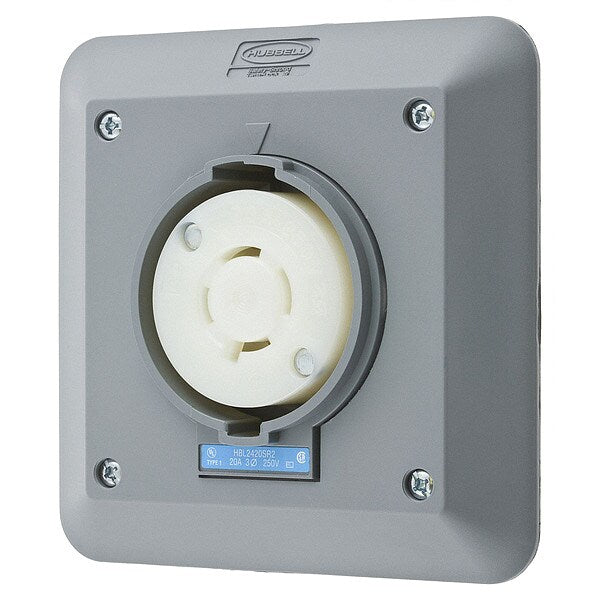 20A Twist-Lock Receptacle 3P 4W 250VAC L15-20R GY