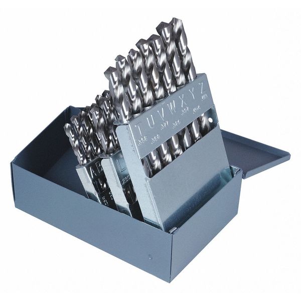 26PC CLE-MAX⢠Jobber Length Drill Set Cleveland 2002G Bright HSS RHS/RHC A-Z