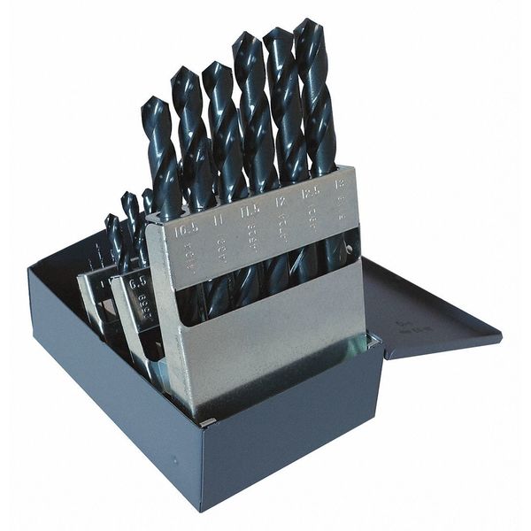 25PC CLE-MAX⢠Jobber Length Drill Set Cleveland 2001G Steam Oxide HSS RHS/RHC 1mm-13mm