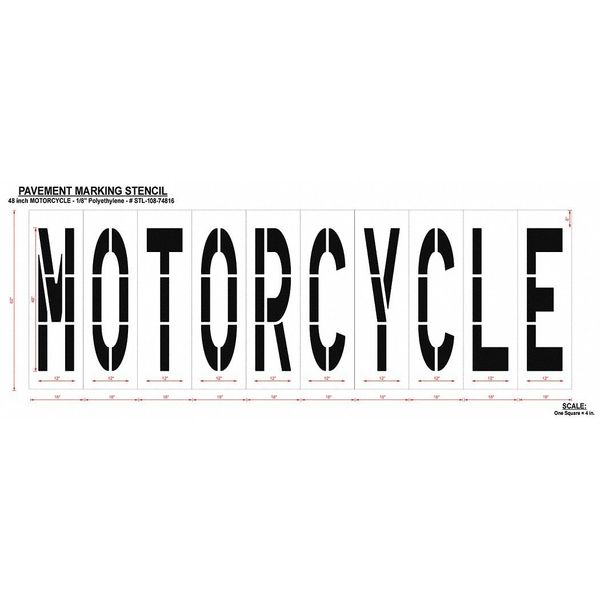 Pavement Stencil, Motorcycle, STL-108-74816