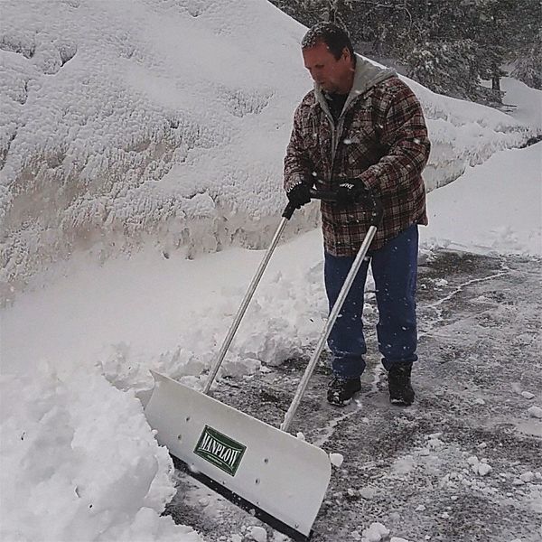 Snow Shovel, 48 in Aluminum U Handle Handle, HDPE Blade Material, 42 in Blade Width