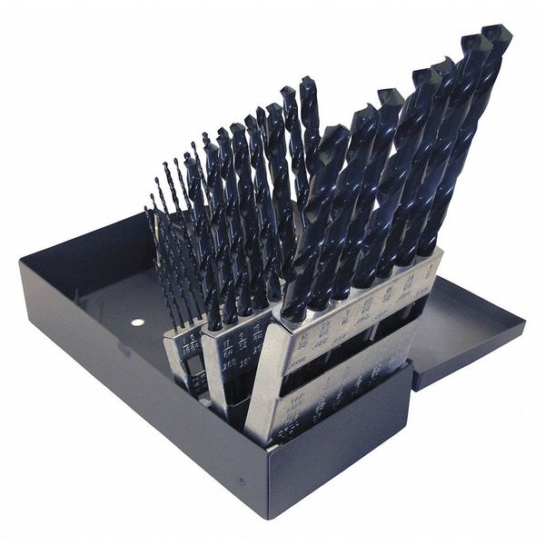 29PC 118° General-Purpose Taper Length Drill Set Cleveland 2510 Steam Oxide HSS RHS/RHC 1/16-1/2