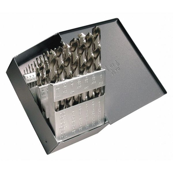 29PC NAS907 Type B Heavy-Duty Jobber Lngth Drill Set Cleveland 2222 Bright HSS RHS/RHC 1/16-1/2x1/64