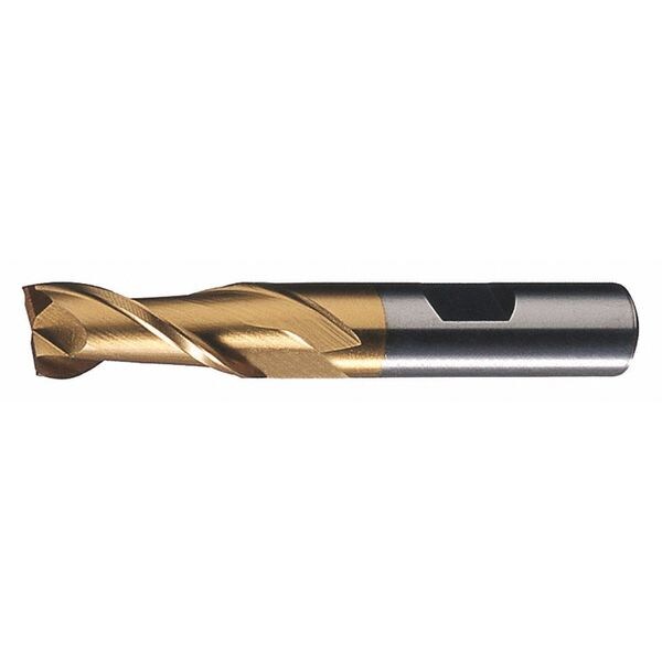 2-Flute PM+⢠HSS-E Square CC Single Finishing End Mill Cleveland PM-2-TN TiN 7/16x1/2x1x2-11/16