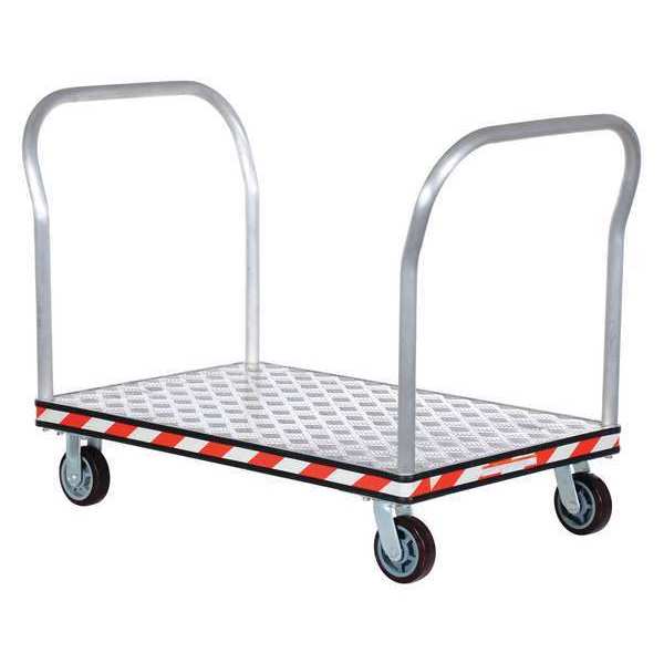 Aluminum Treadplate Platform Truck Dual Handle 30 x 48