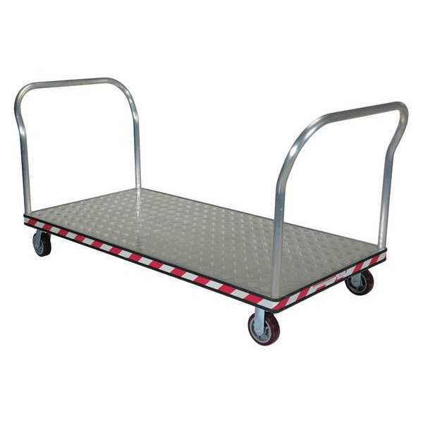 Aluminum Treadplate Platform Truck Dual Handle 36 x 72
