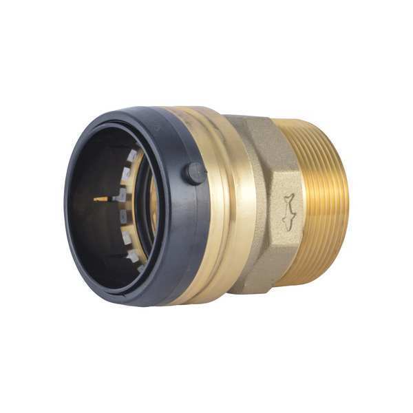 DZR Brass Male Connector, 2 in Tube Size