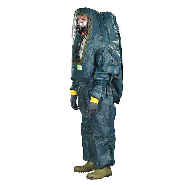 Encapsulated Suit, Green, Chemical Laminate, Zipper