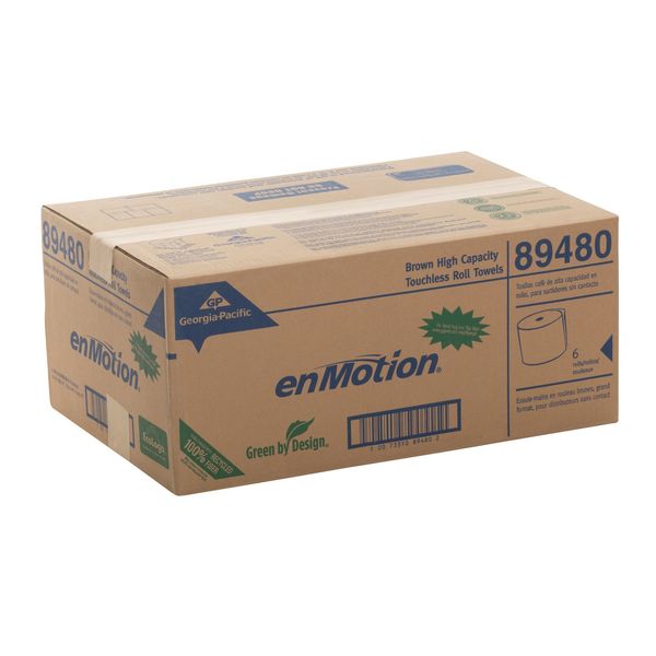 enMotion Hardwound Paper Towels, 1, Continuous Roll, 800 ft, Brown, 6 PK