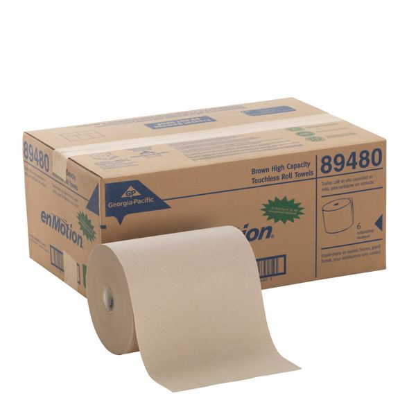 enMotion Hardwound Paper Towels, 1, Continuous Roll, 800 ft, Brown, 6 PK