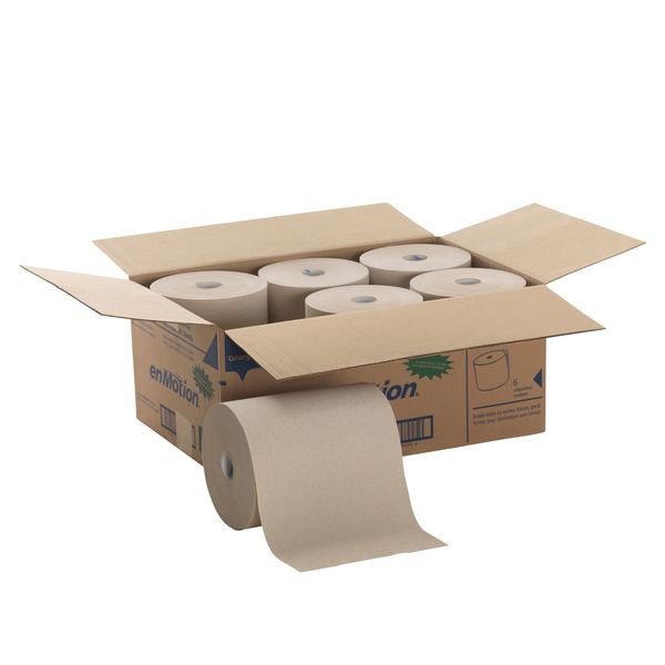 enMotion Hardwound Paper Towels, 1, Continuous Roll, 800 ft, Brown, 6 PK
