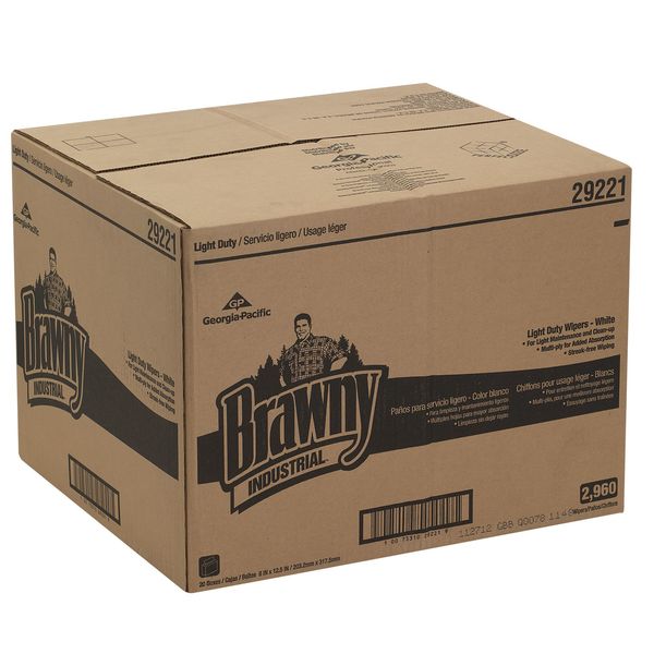 Dry Wipe, White, Dispenser Box, Paper, 148 Wipes, 8 in x 12 1/2 in