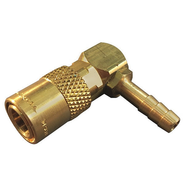 Hydraulic Quick Connect Hose Coupling, Brass Body, Push-to-Connect Lock, 1/4