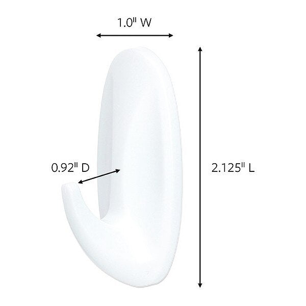 Single Point Hook, Adhesive Back, PK8