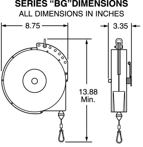 Tool Retractor, 8.0 Ft, For 10.0-15.0 Lb