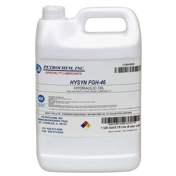 Synthetic Hydraulic Oil, Food Grade, 1 gal., ISO 46, SAE Grade 15W