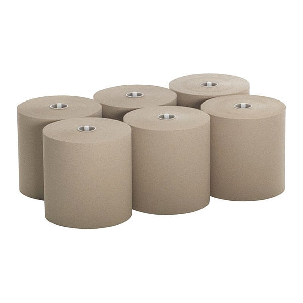 Soffpull Hardwound Paper Towels, 1, Continuous Roll, 1000 ft, Brown, 6 PK