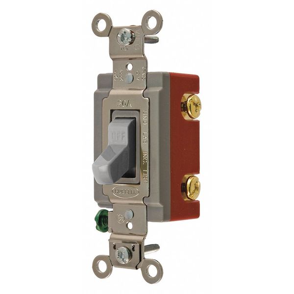Wall Swtch, 1-Pole, 120/277V, 20A, Gry, Toggl
