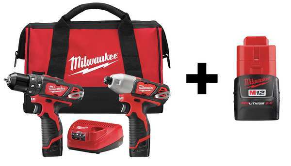 Cordless Combo Kit, 12.0 V, 2 Tools, 3 Batt