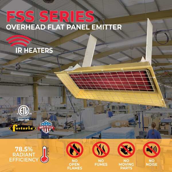 Infrared Overhead Electric Heater, Aluminum, 240 V