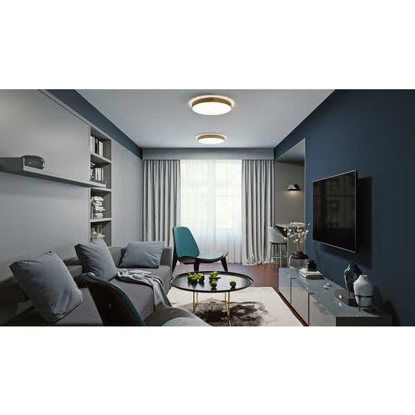 RndLEDMnt, 14in, 4000K, 2500lm, Brass, Alum