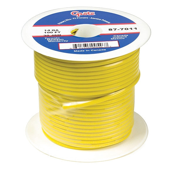 16 AWG 1 Conductor Stranded Primary Wire 100 ft. YL, Max. Voltage: 60V