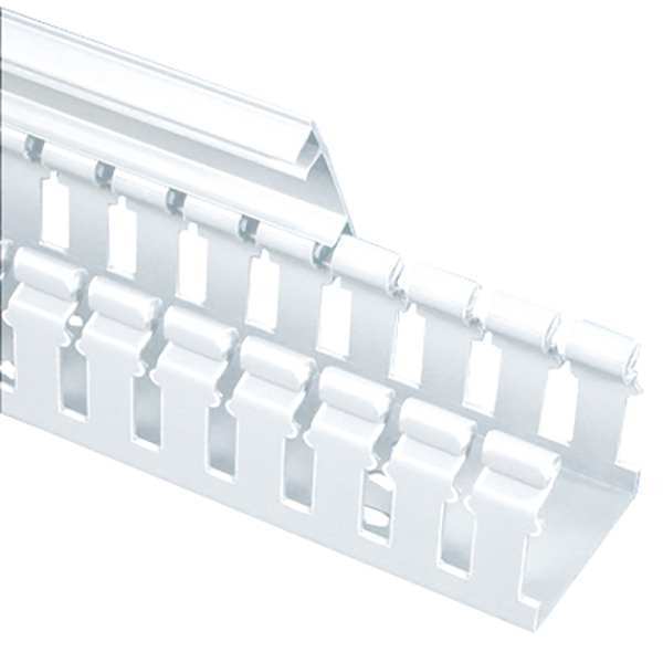 Wire Duct, Wide Slot, White, L 6 Ft