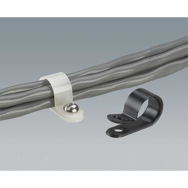 Cable Clamp, Screw-On, Screw, Natural, PK100