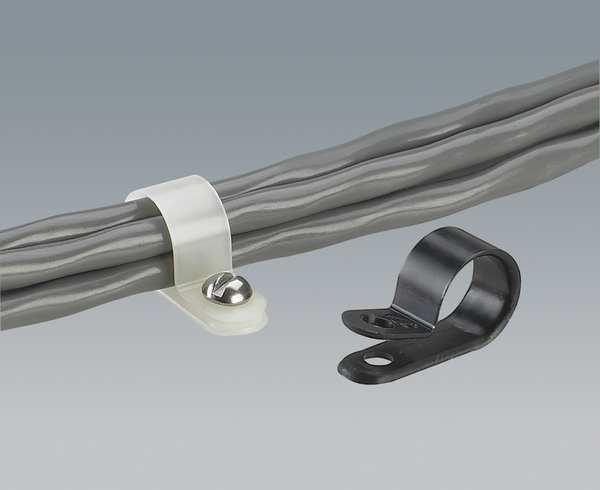 Cable Clamp, Screw-On, Screw, Natural, PK100
