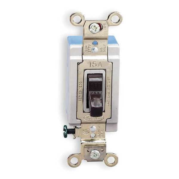 Wall Swtch, 2-Pole, 120/277V, 15A, Brn, Toggl